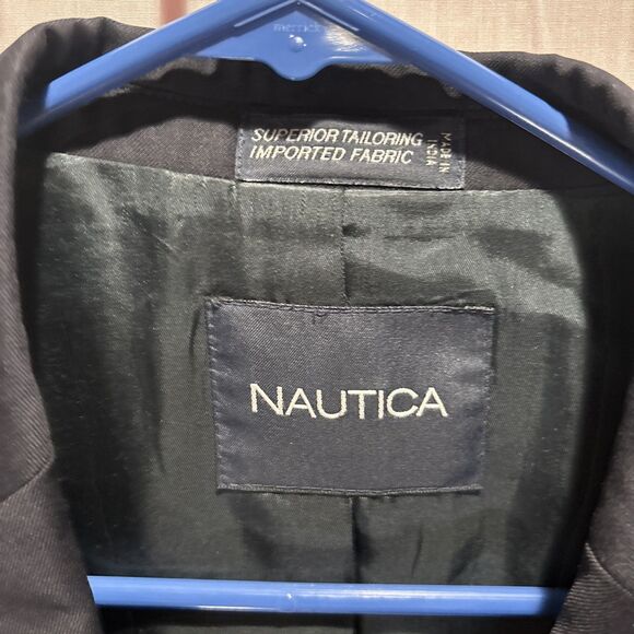 NAUTICA Men’s 100% Wool Navy  Blazer Metal Anchor Buttons Size 40L Yacht Boating - Picture 5 of 16